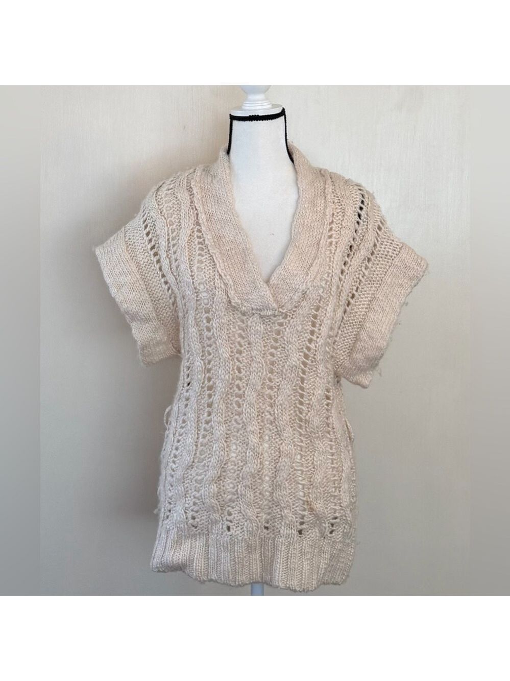 Elegant Cream Cowl Neck Sweater